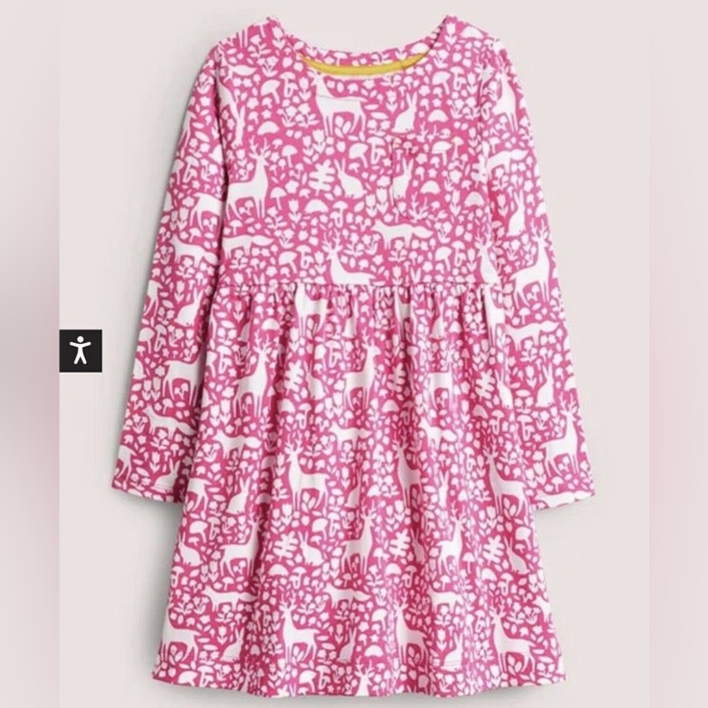 Baby Boden Woodland Animal Print Jersey Fun Dress 4/5